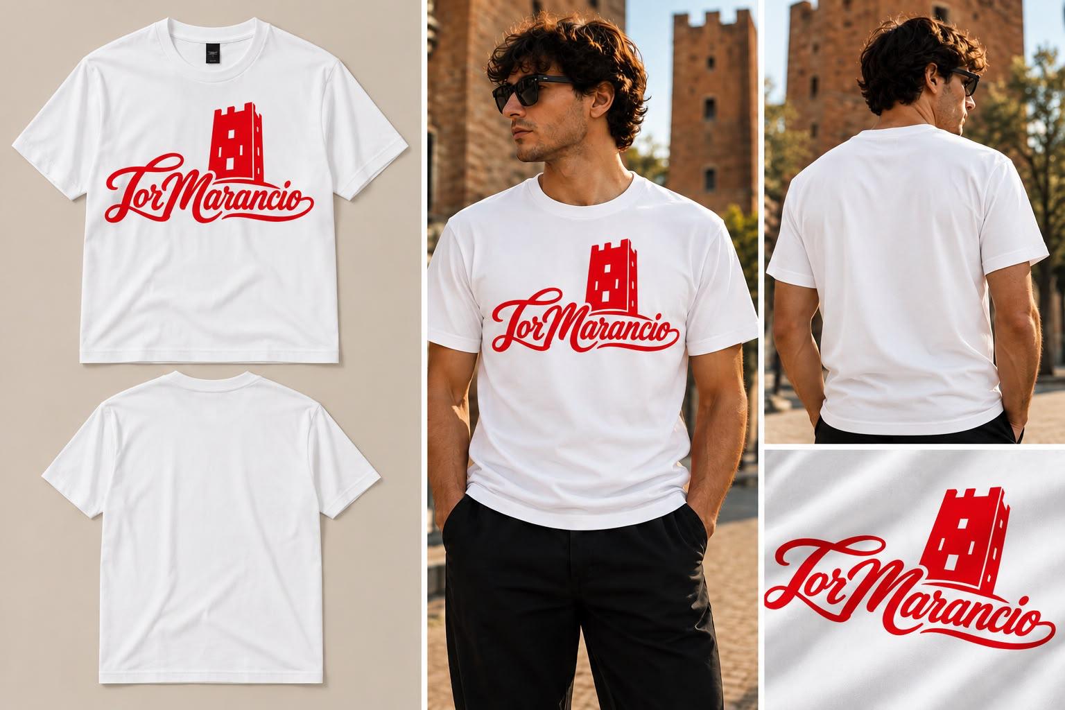 T-shirt Logo Tor Marancio bianco rosso