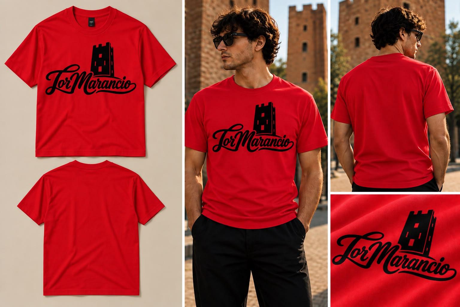 T-shirt Logo Tor Marancia rosso nero