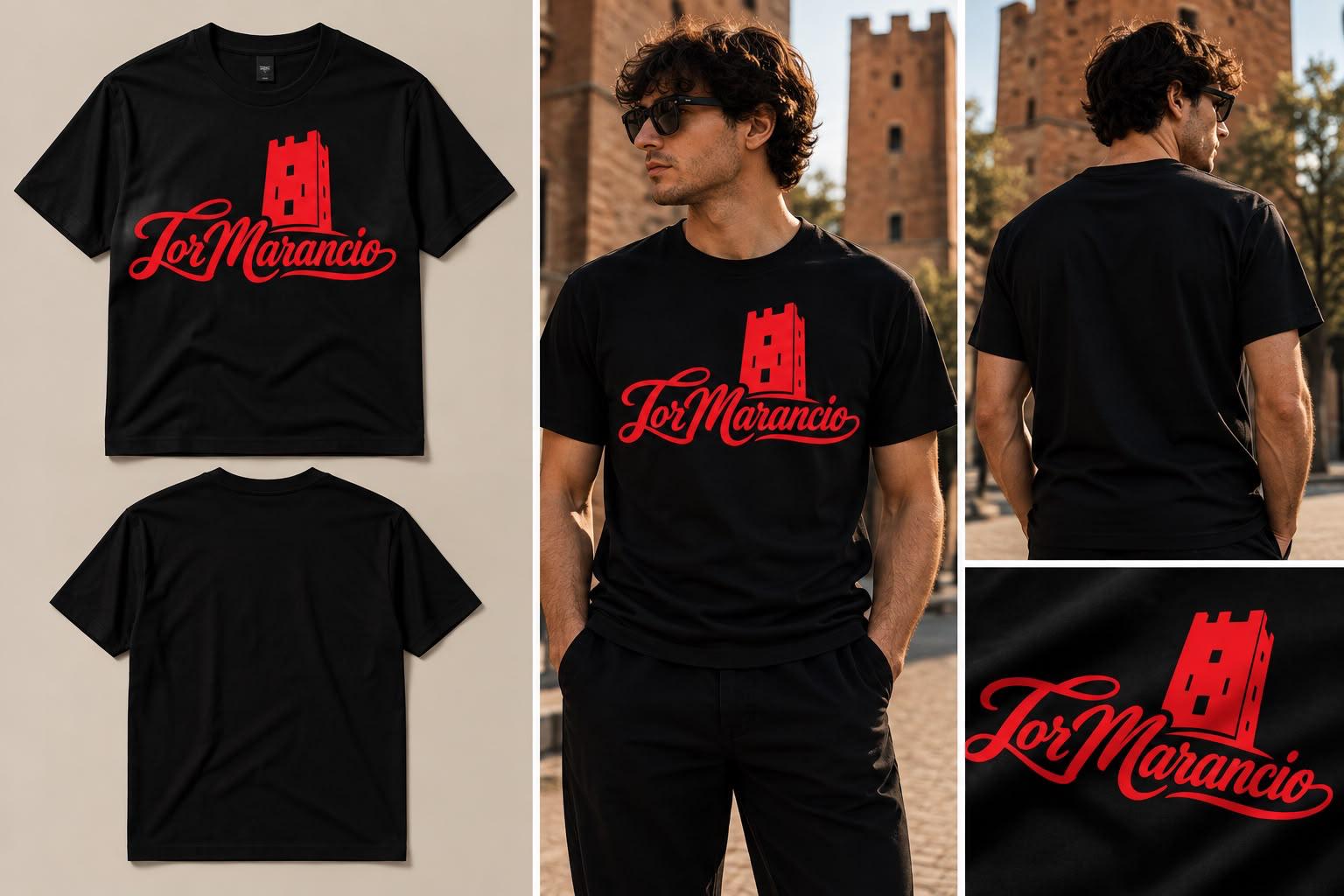 T-shirt Logo Tor Marancia nero rosso