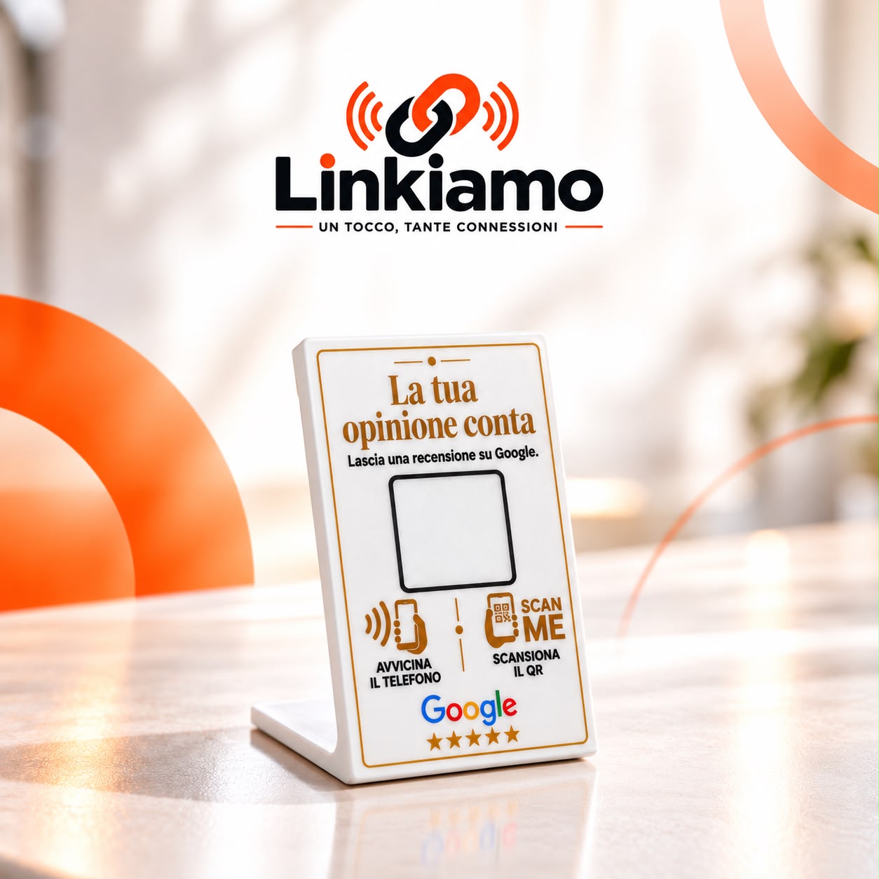 STAND NFC+QR PICCOLO – BIANCO